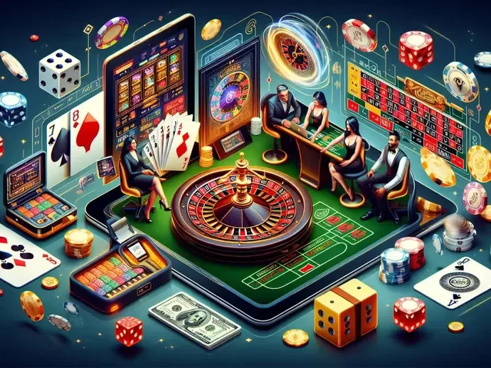 Vivid screen showing spinning winning symbols in a warm casino light and bright art, showing the appeal of TKHOT games in BD